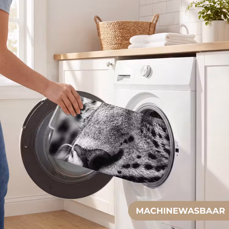 Luipaard - Zwart - Wit - Oog Badmat klein -USP_WasbaarNL