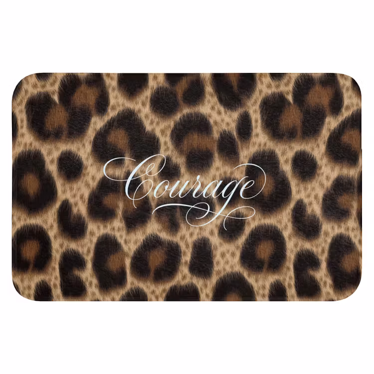 Luipaardprint - Bruin - Courage - Sierlijk Badmat klein -3d