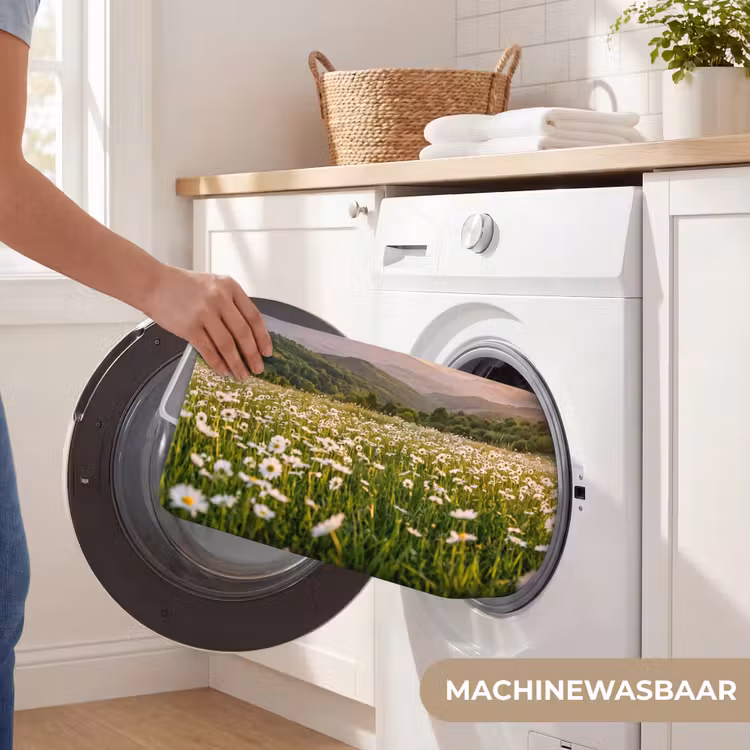 Madelief - Veld - Heuvels - Groen Badmat klein -USP_WasbaarNL