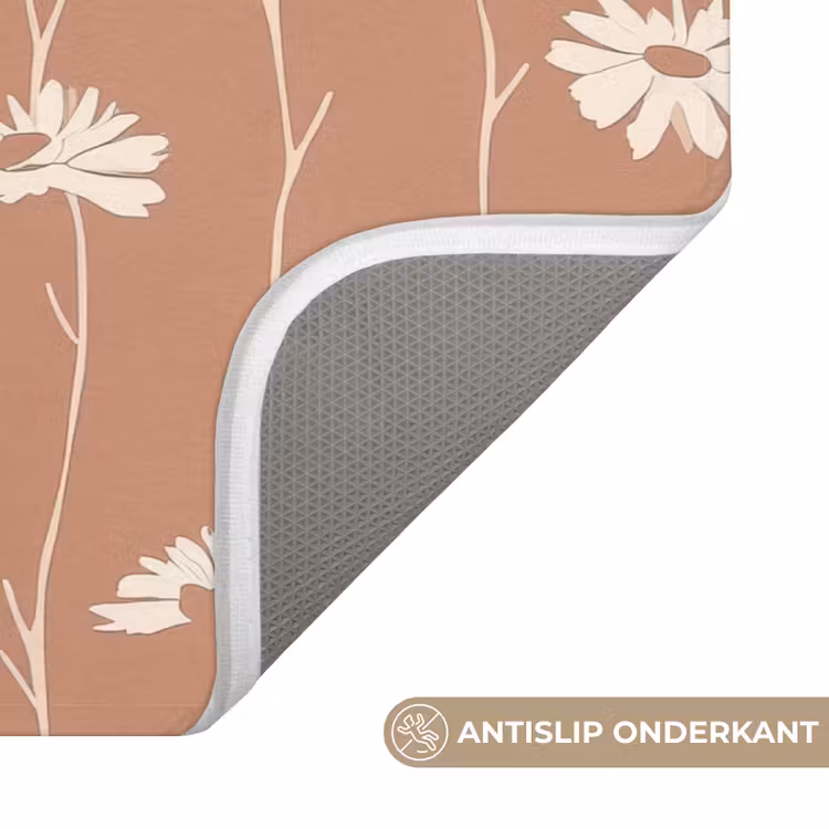 Madeliefjes - Subtiel - Terracotta Badmat klein 997 -USP_AntislipNL