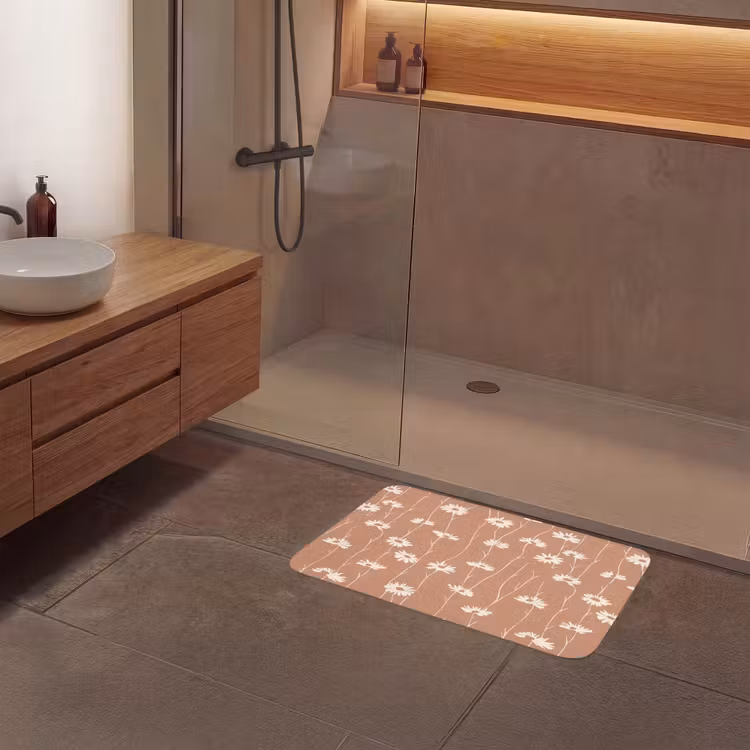 Madeliefjes - Subtiel - Terracotta Badmat klein 997 -sfeer2