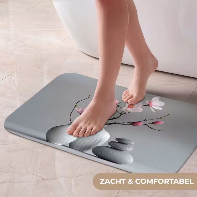 Magnolia - Bloemen - Roze - Zen stenen Badmat klein -USP_ZachtNL