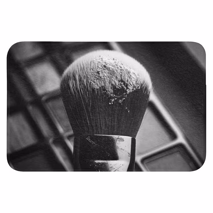 Make-up borstel - Vintage - Zwart wit Badmat klein -3d