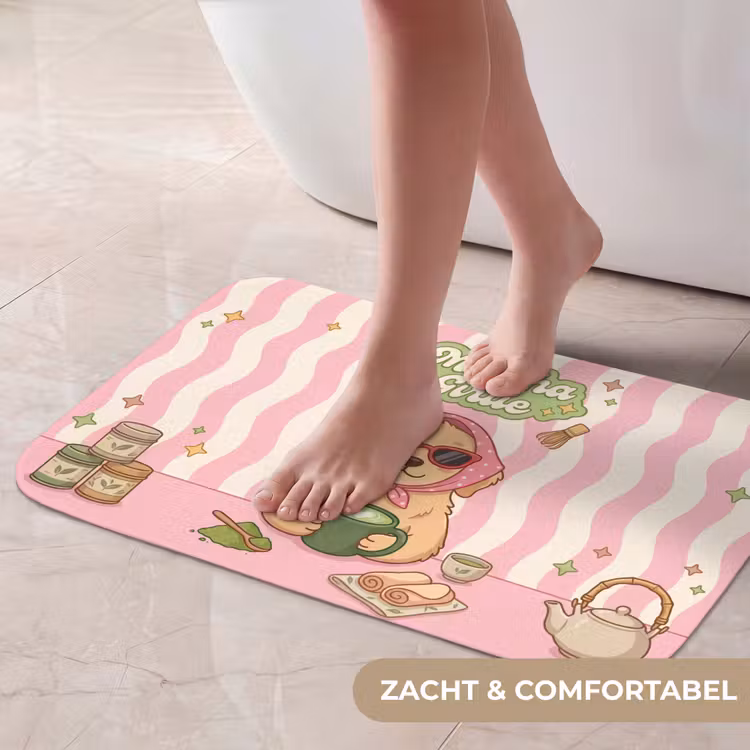 Matcha - Hond - Roze - Groen Badmat klein -USP_ZachtNL