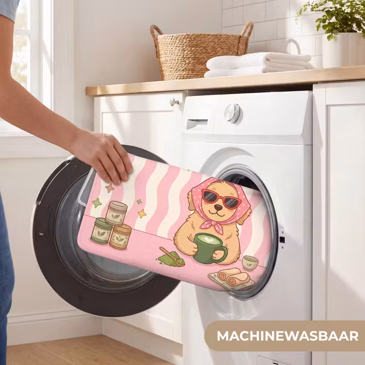 Matcha - Hond - Roze - Groen Badmat klein -USP_WasbaarNL