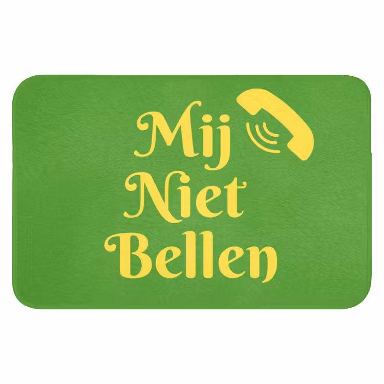Mij niet bellen - Telefoon - Groen Badmat klein -3d