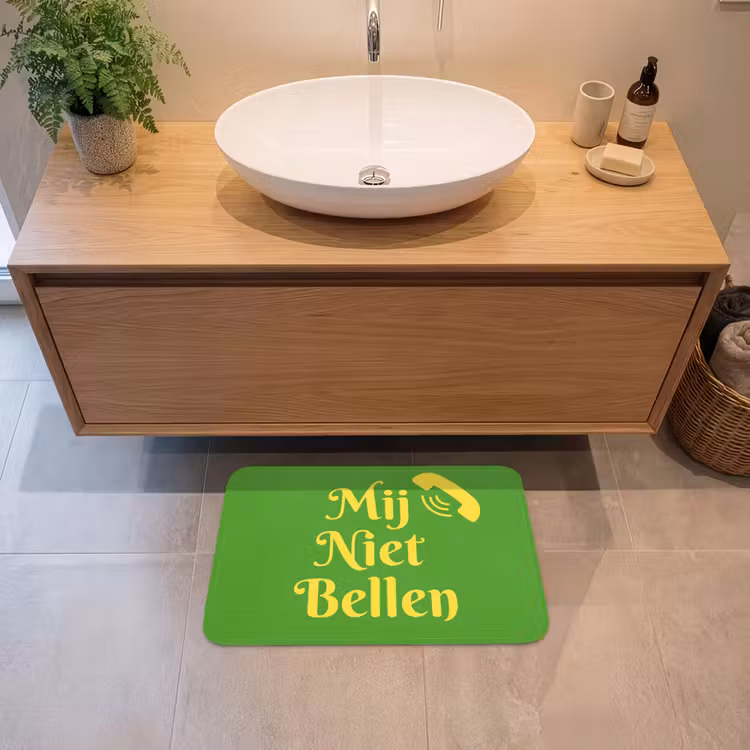 Mij niet bellen - Telefoon - Groen Badmat klein -sfeer1