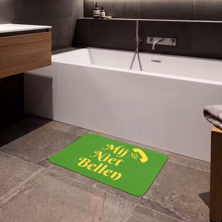 Mij niet bellen - Telefoon - Groen Badmat klein -sfeer3