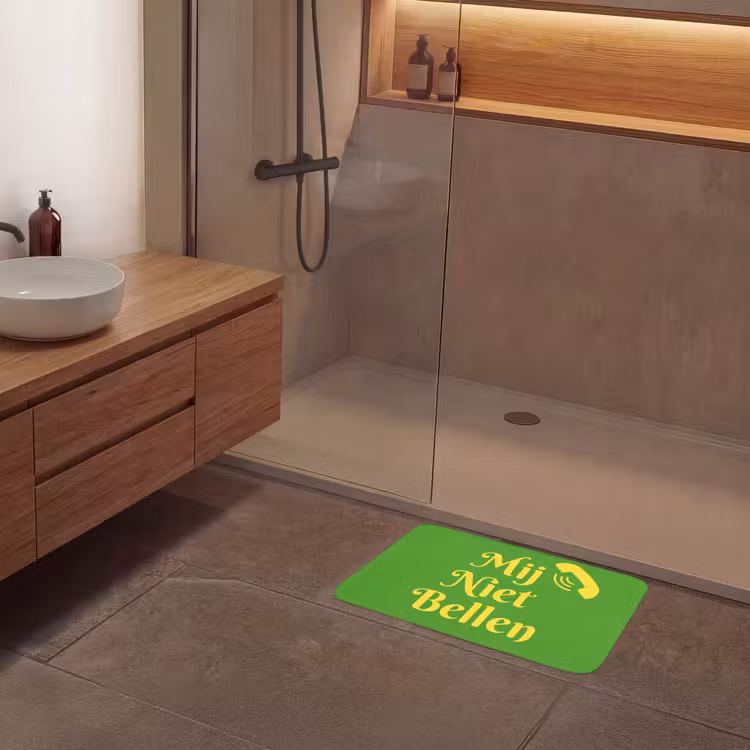 Mij niet bellen - Telefoon - Groen Badmat klein -sfeer2