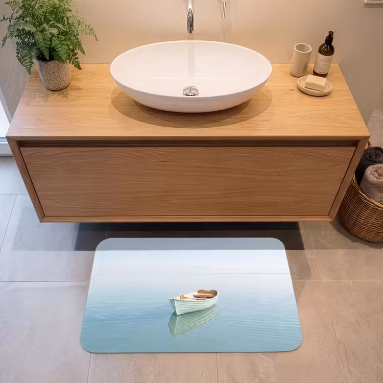 Minimalistisch - Boot - Zee Badmat klein -sfeer1