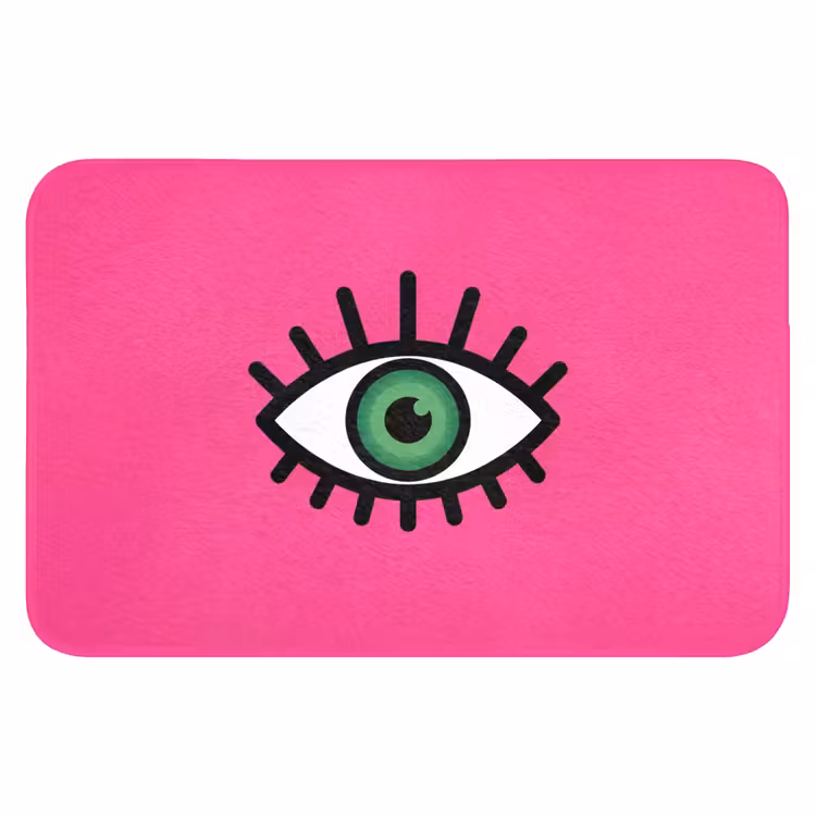 Minimalistisch - Oog - Roze Badmat klein -3d