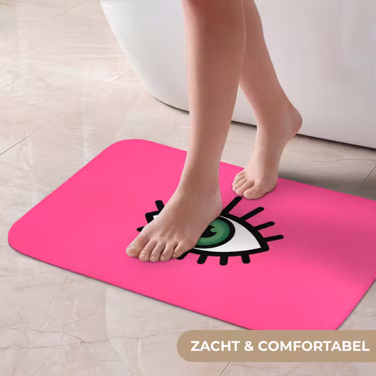 Minimalistisch - Oog - Roze Badmat klein -USP_ZachtNL