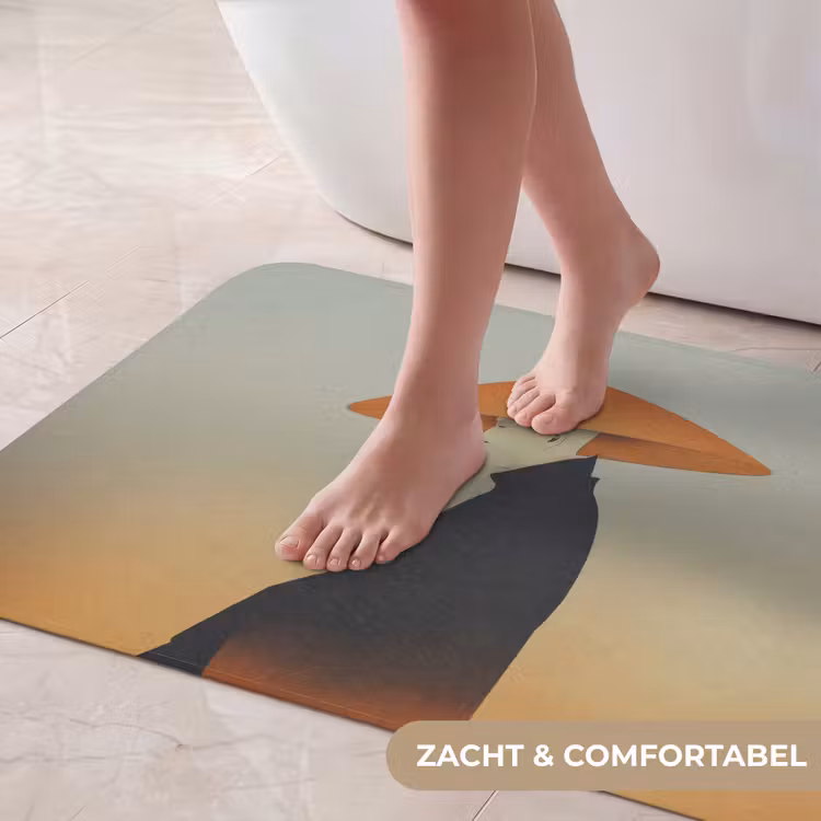 Minimalistisch - Silhouet - Oranje Badmat middel -USP_ZachtNL