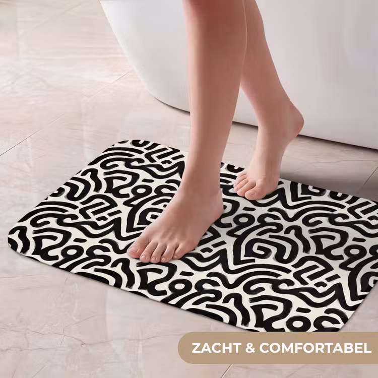 Modern - Abstract - Zwart Badmat klein 997 -USP_ZachtNL