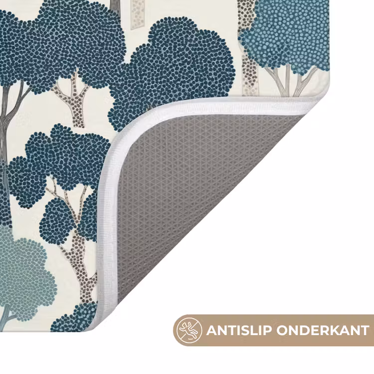 Modern - Bomen - Bos - Patroon - Blauw Badmat klein 997 -USP_AntislipNL