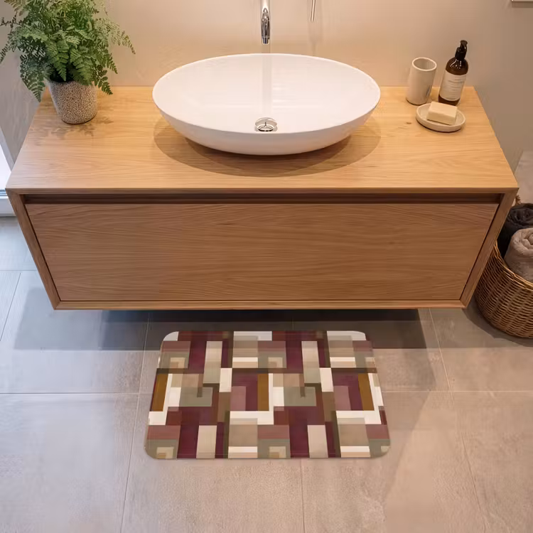 Modern - Geometrie - Kleurrijk Badmat klein 997 -sfeer1