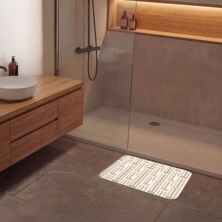 Modern - Geometrisch - Beige Badmat klein 997 -sfeer2