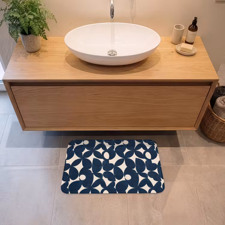 Modern - Geometrisch - Blauw Badmat klein 997 -sfeer1
