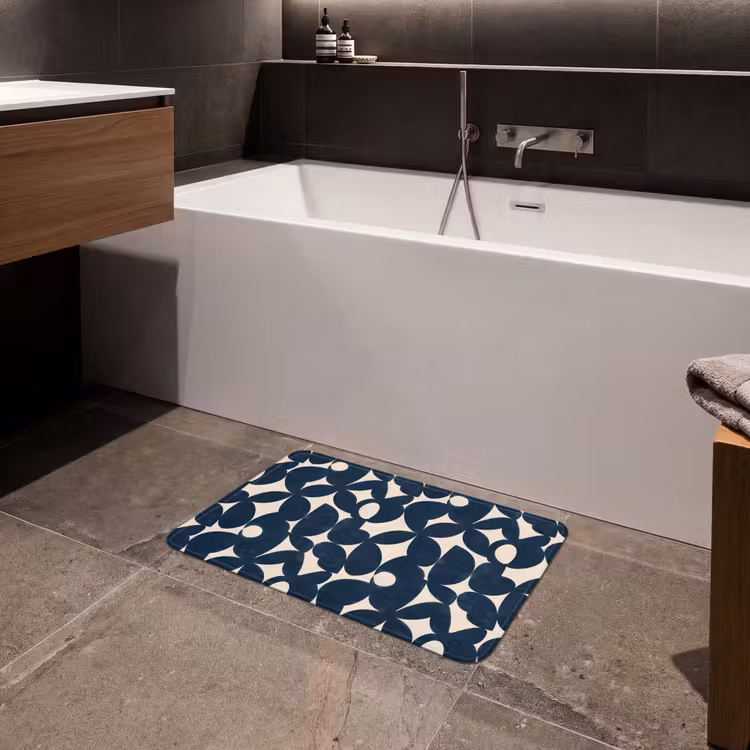 Modern - Geometrisch - Blauw Badmat klein 997 -sfeer3