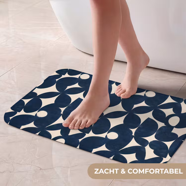 Modern - Geometrisch - Blauw Badmat klein 997 -USP_ZachtNL