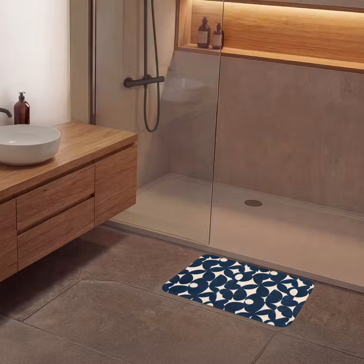 Modern - Geometrisch - Blauw Badmat klein 997 -sfeer2