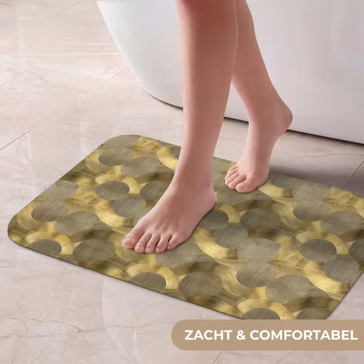Modern - Geometrisch - Goud Badmat klein 997 -USP_ZachtNL