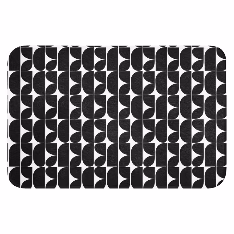Modern - Geometrisch - Zwart Badmat klein 997 -3d