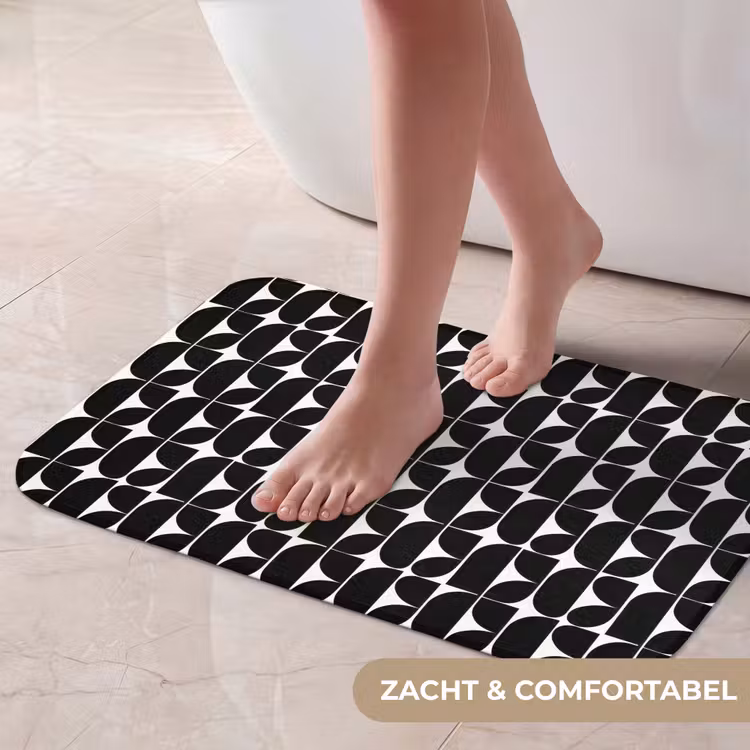Modern - Geometrisch - Zwart Badmat klein 997 -USP_ZachtNL