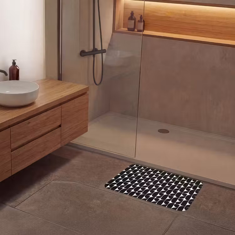 Modern - Geometrisch - Zwart Badmat klein 997 -sfeer2