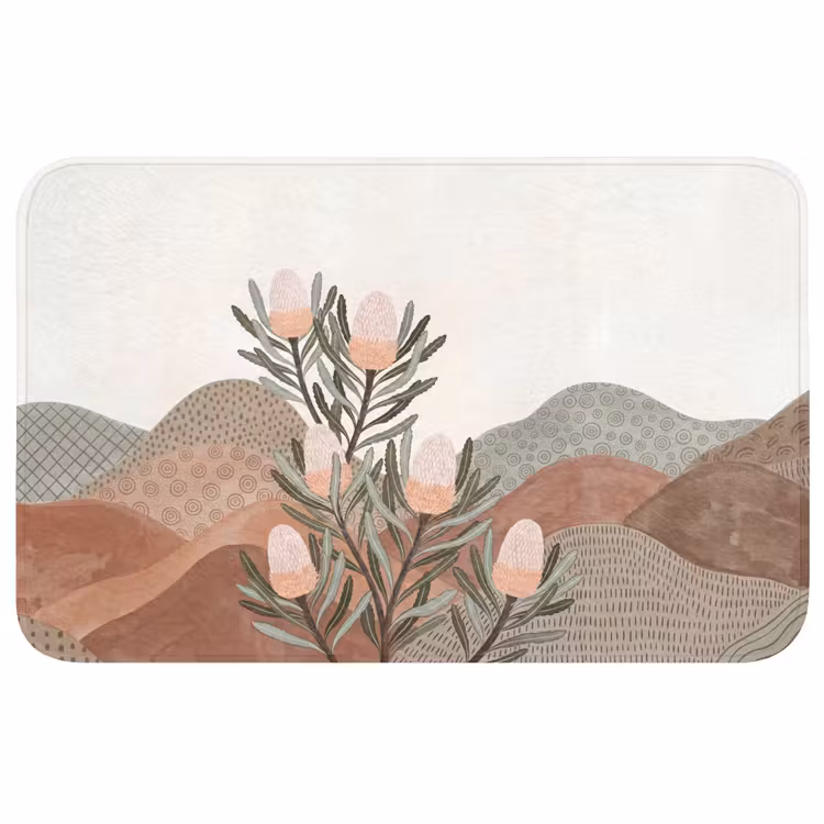 Modern - Heuvels - Terracotta Badmat klein -3d