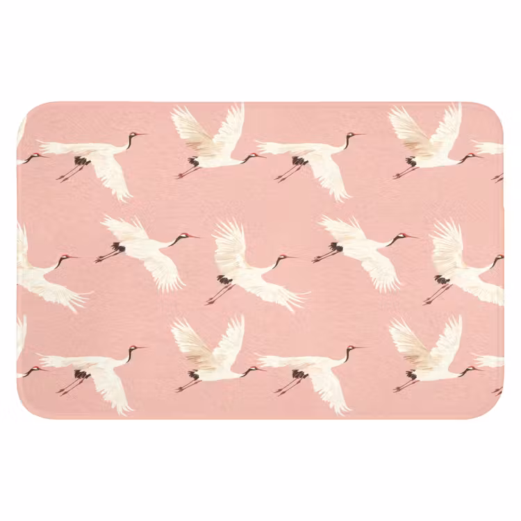 Modern - Kraanvogels - Roze Badmat klein 997 -3d