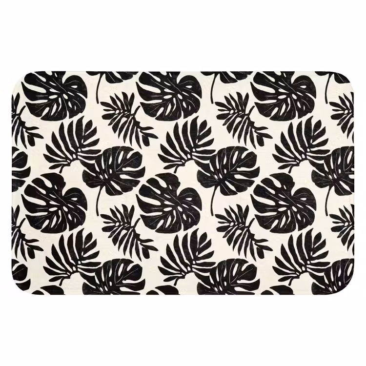 Modern - Monstera - Zwart Badmat klein 997 -3d