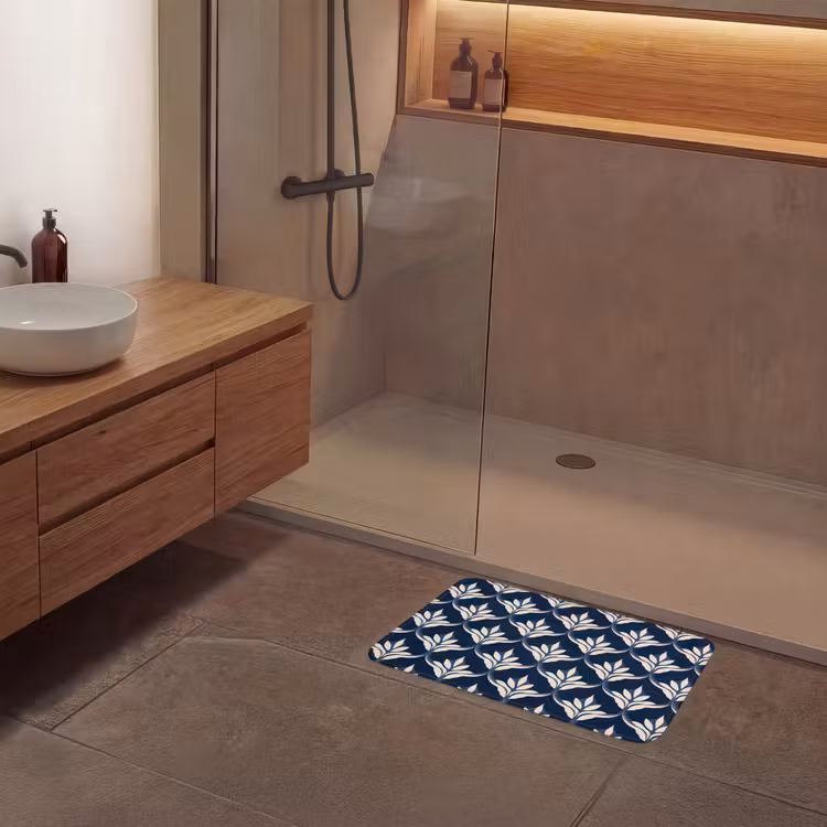 Modern - Ontwerp - Blauw Badmat klein 997 -sfeer2