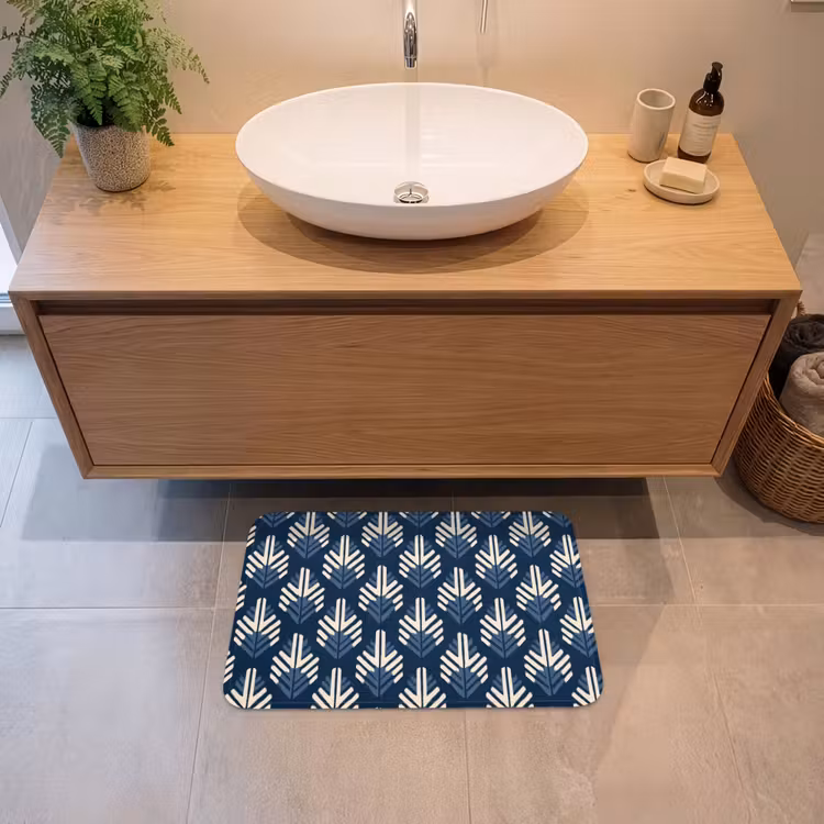 Modern - Patroon - Blauw Badmat klein 997 -sfeer1