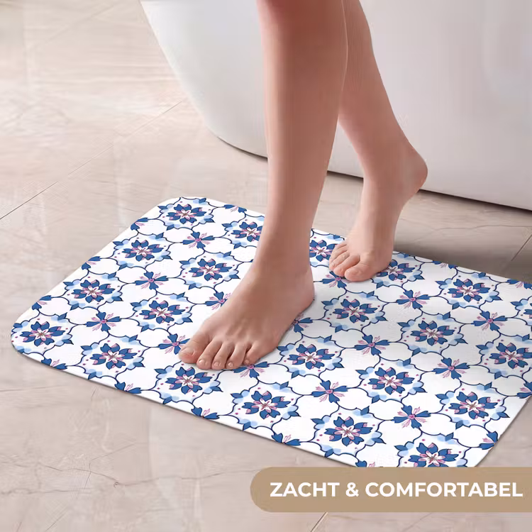 Modern - Patroon - Blauw - Roze Badmat klein 997 -USP_ZachtNL