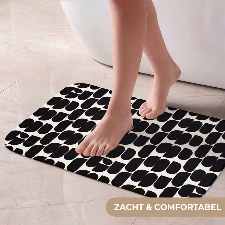 Modern - Patroon - Zwart Badmat klein 997 -USP_ZachtNL