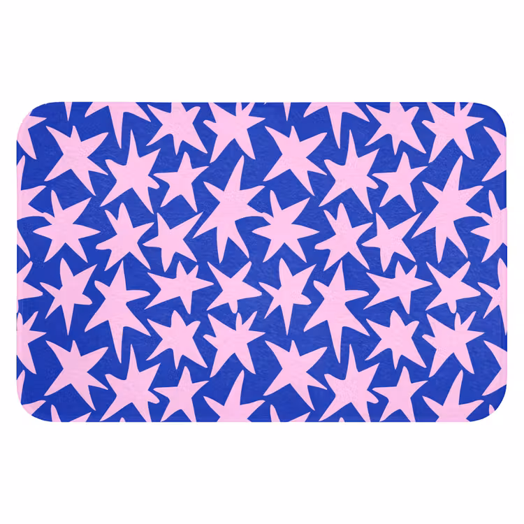 Modern - Sterren - Blauw Badmat klein 997 -3d