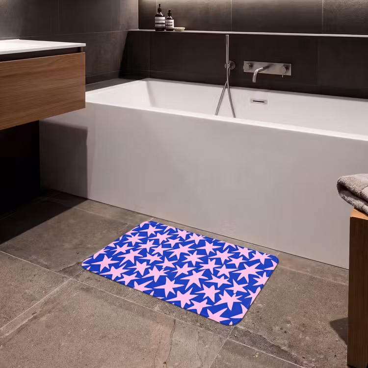 Modern - Sterren - Blauw Badmat klein 997 -sfeer3