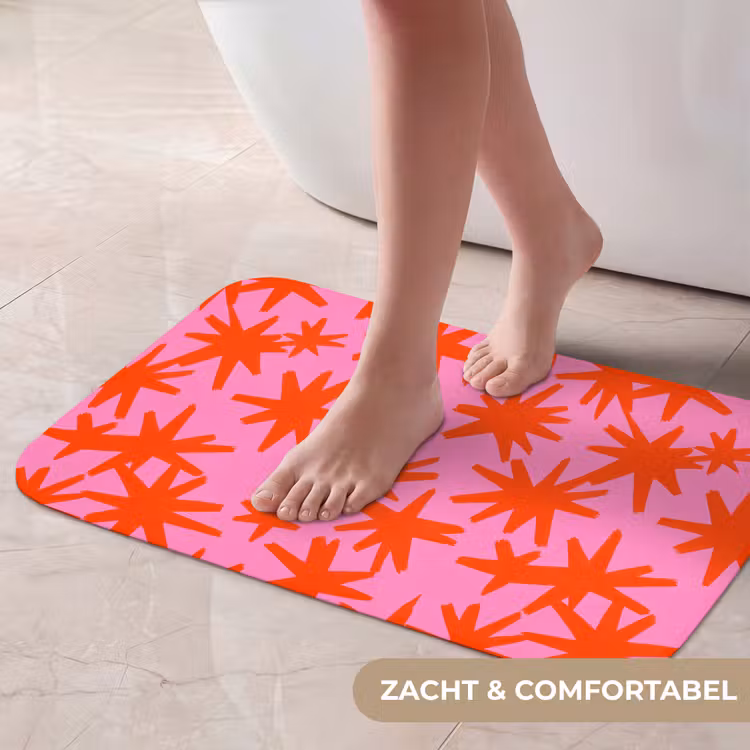 Modern - Sterren - Roze Badmat klein 997 -USP_ZachtNL