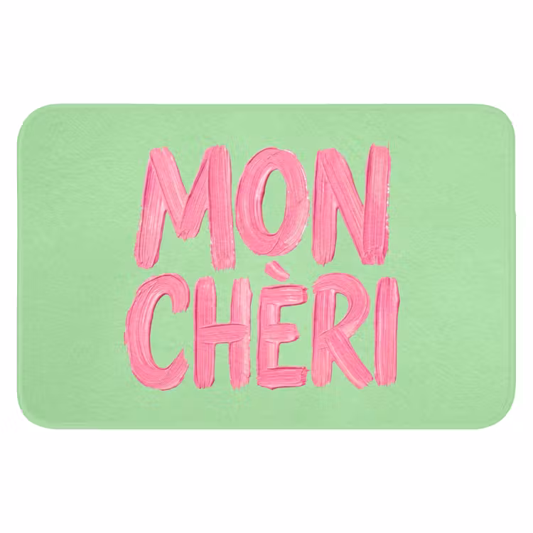 Mon cheri - Groen - Roze Badmat klein -3d