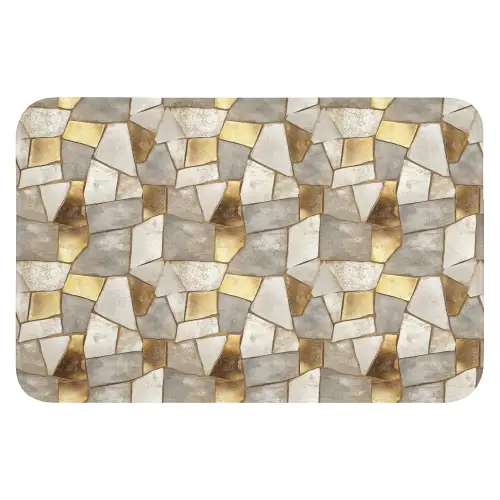 Mozaïek - Marmer - Goud Badmat klein 997 -3d