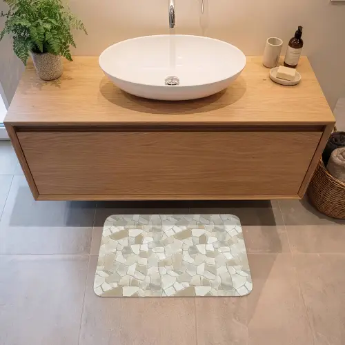 Mozaïek - Stenen - Beige Badmat klein 997 -sfeer1