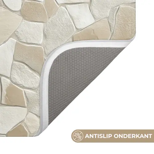 Mozaïek - Stenen - Beige Badmat klein 997 -USP_AntislipNL