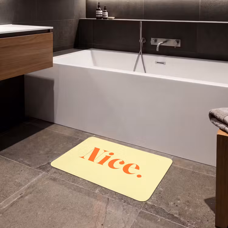 Nice - Oranje - Geel - Minimalistisch Badmat klein -sfeer3