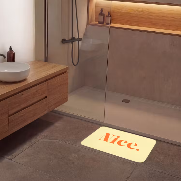 Nice - Oranje - Geel - Minimalistisch Badmat klein -sfeer2