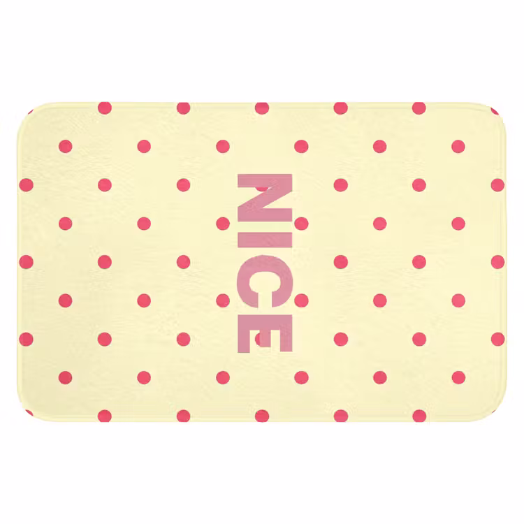 Nice - Stippen - Roze - Geel Badmat klein -3d