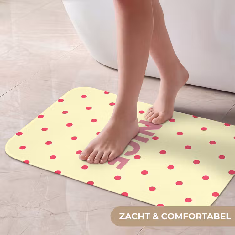 Nice - Stippen - Roze - Geel Badmat klein -USP_ZachtNL