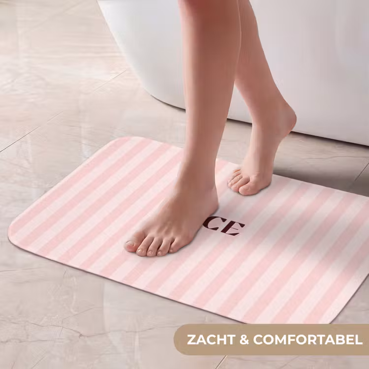 Nice - Strepen - Roze Badmat klein -USP_ZachtNL