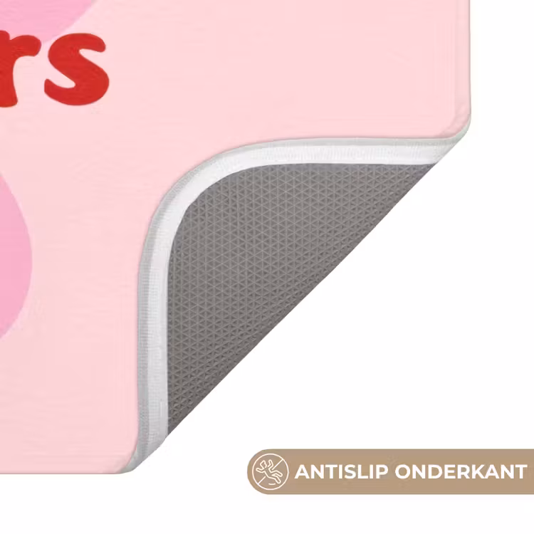 No rain no flowers - Bloem - Roze Badmat klein -USP_AntislipNL