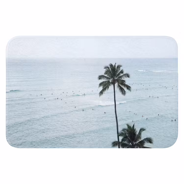 Oceaan - Palmbomen - Surfers Badmat klein -3d